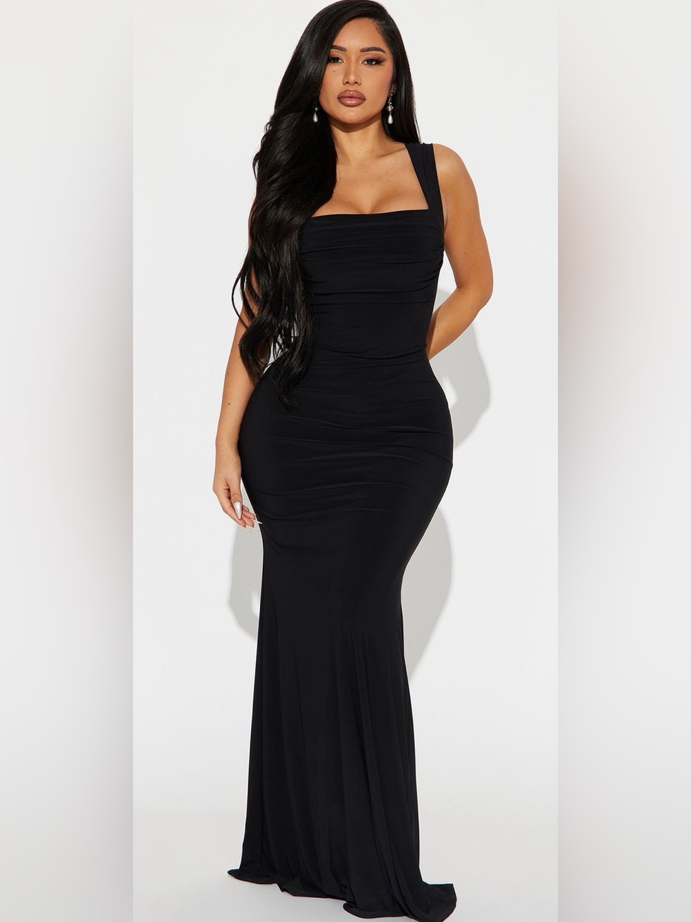 Fashion Nova Black Backless Maxi Gown - Picture 3 of 4